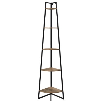 Etagere d'angle 5 Niveaux Bois Et Metal 180 x 34.5 x 34.5 cm