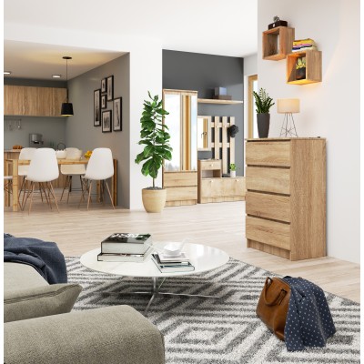 Commode LOLA 4 Tiroirs 60x99x40 cm Bois