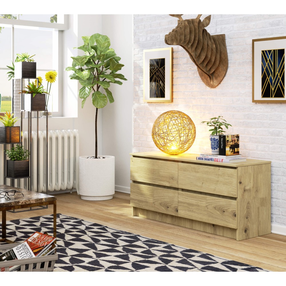 Commode LISU 4 Tiroirs 120X55X40CM
