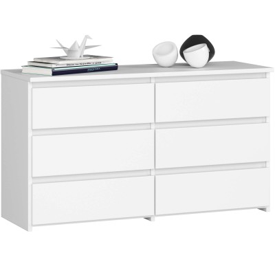 Commode LOLA 100 cm Blanche 6 tiroirs