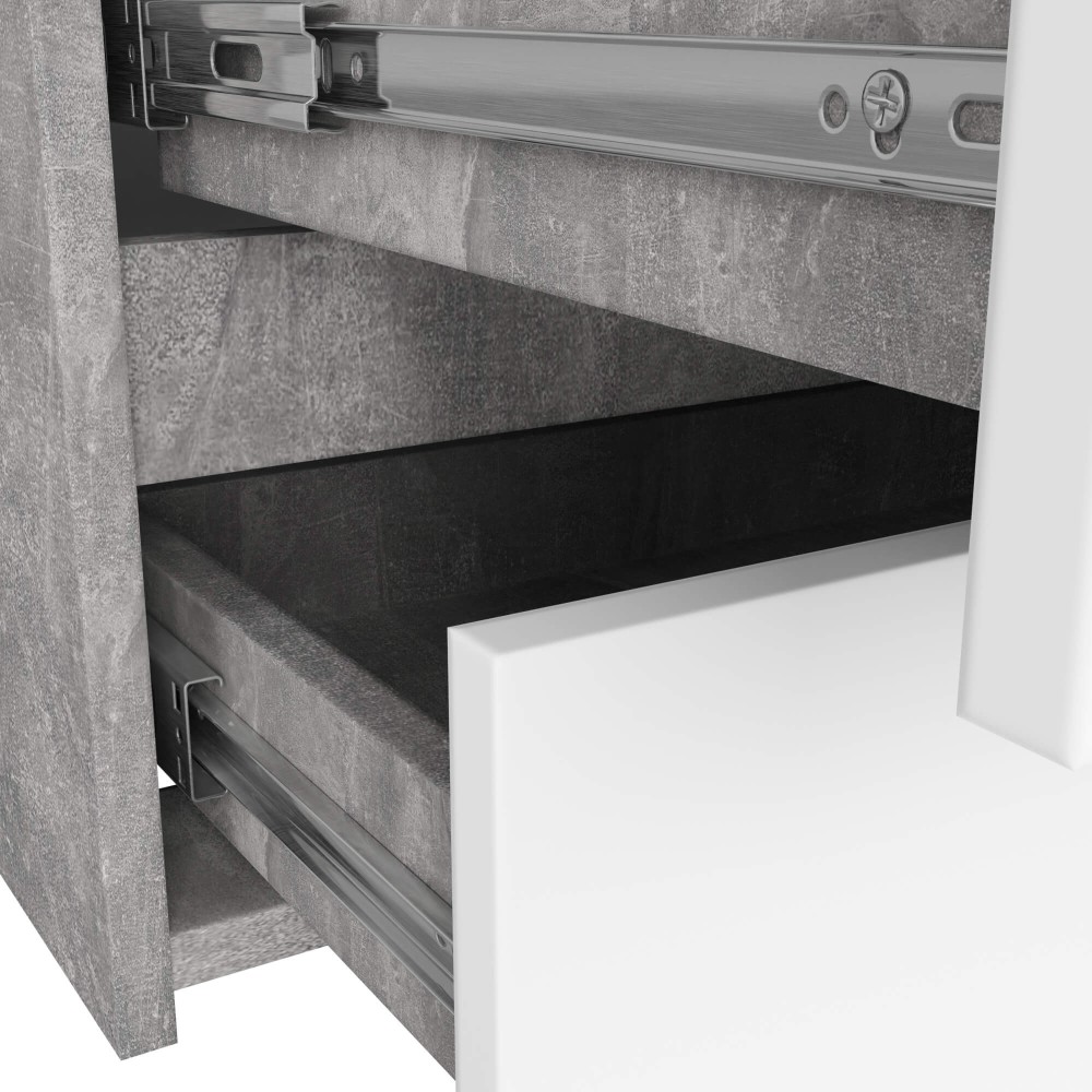 Commode NINA 100 cm, 6 tiroirs - béton blanc