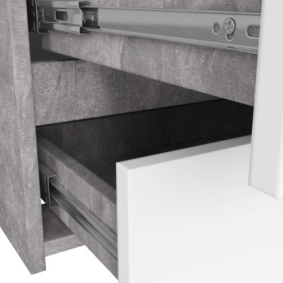 Commode NINA 100 cm, 6 tiroirs - béton blanc