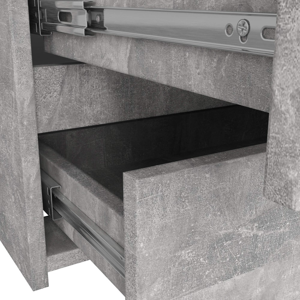 Commode LOLA 100 cm Gris béton 6 tiroirs