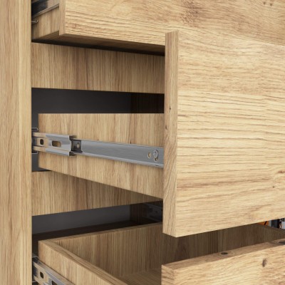 Commode NAULI 1 porte 5 tiroirs 97x35x80 cm Bois artisan