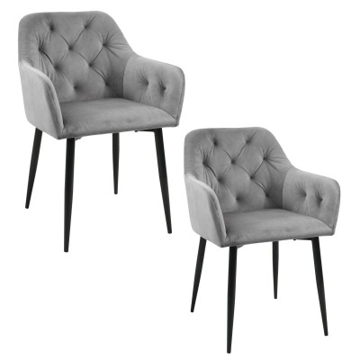 Lot de 2 chaise velours  Gris