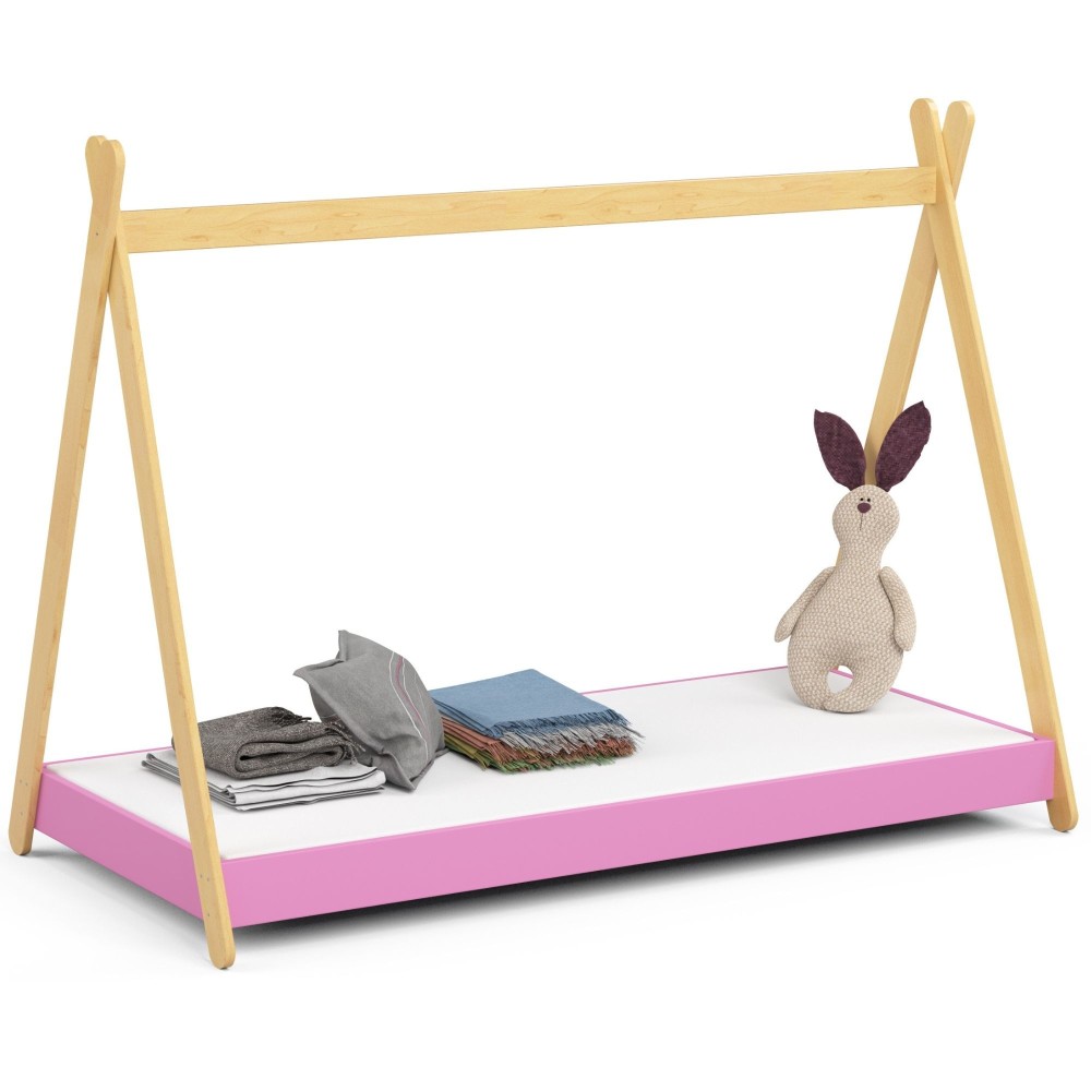 Lit enfant tipi 180x80 avec matelas Rose