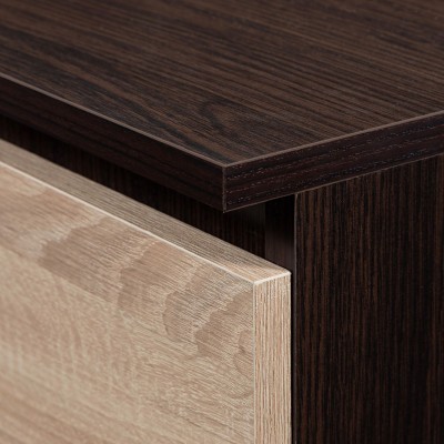 Meuble TV Marron 160 cm 2 portes couleur Bois 2 étagères 160x40x33 cm