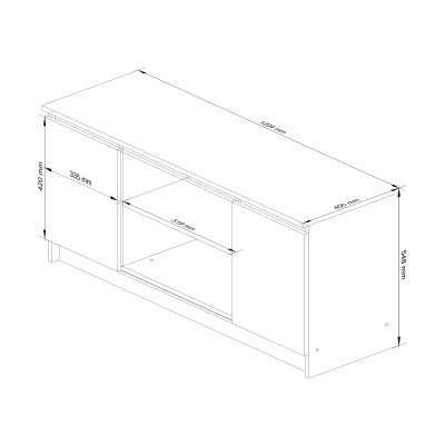 Meuble TV CASA 2 Étagères 120x40x55 Cm Blanc