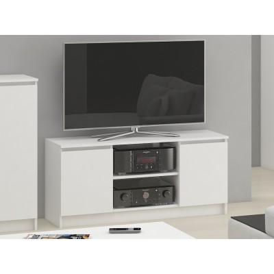 Meuble TV CASA 2 Étagères 120x40x55 Cm Blanc