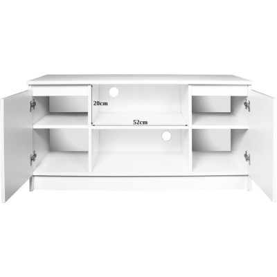 Meuble TV CASA 2 Étagères 120x40x55 Cm Blanc