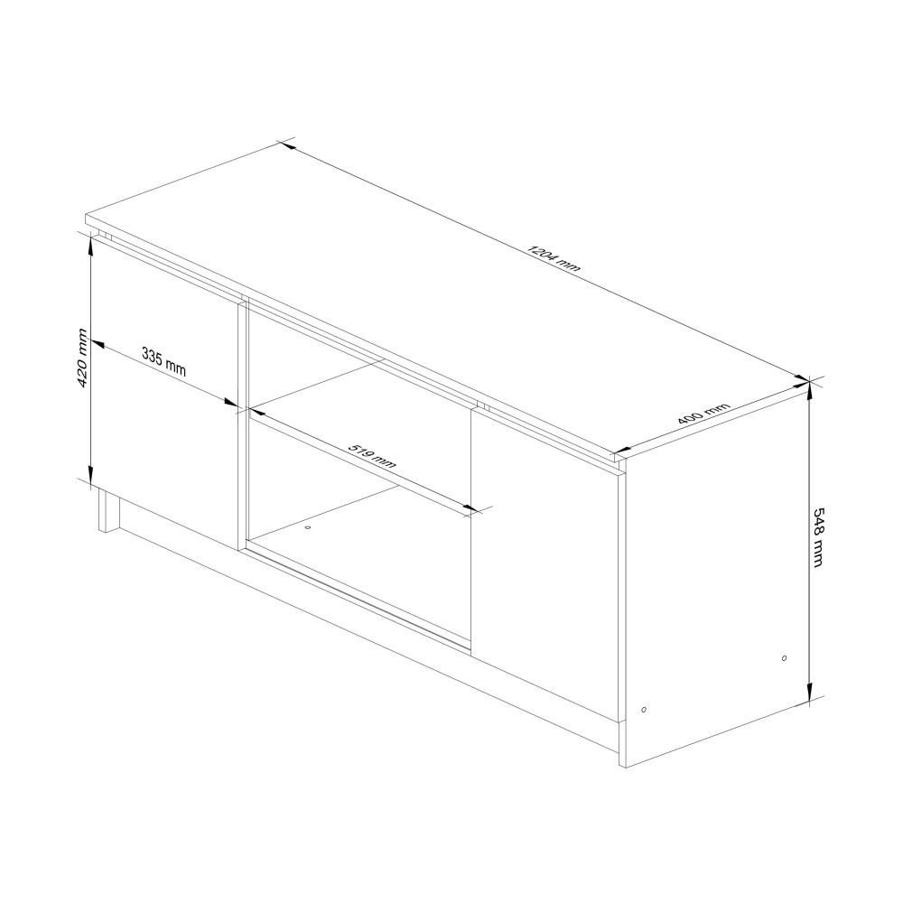 Meuble TV CASA 2 Étagères 120x40x55 Cm Bois sonoma