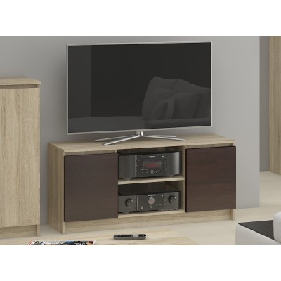 Meuble  TV MIRA 2 portes 2 étagères 140x40x55 cm