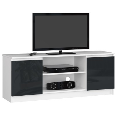 Meuble  TV MIRA 2 portes 2 étagères 140x40x55 cm