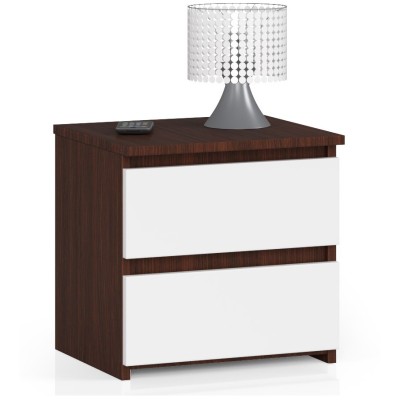 Table de chevet Bois MDF SINA 40x35x40 cm 2 tiroirs 30X30 cm 