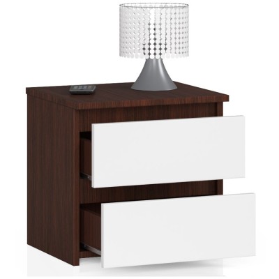 Table de chevet Bois MDF SINA 40x35x40 cm 2 tiroirs 30X30 cm 