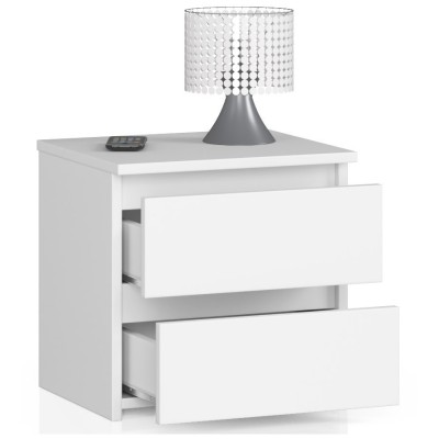 Table de chevet Bois MDF SINA 40x35x40 cm 2 tiroirs 30X30 cm 