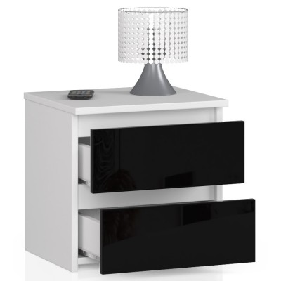 Table de chevet Bois MDF SINA 40x35x40 cm 2 tiroirs 30X30 cm 