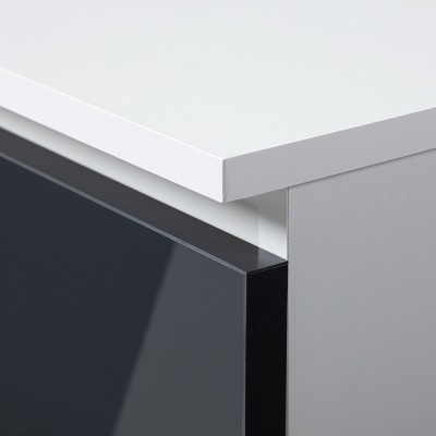 Table de chevet Bois MDF SINA 40x35x40 cm 2 tiroirs 30X30 cm 