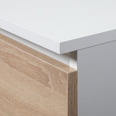 Table de chevet NINA commode 3 tiroirs facade brillant 60x57x35 cm 