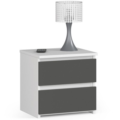 Table de chevet Bois MDF SINA 40x35x40 cm 2 tiroirs 30X30 cm 