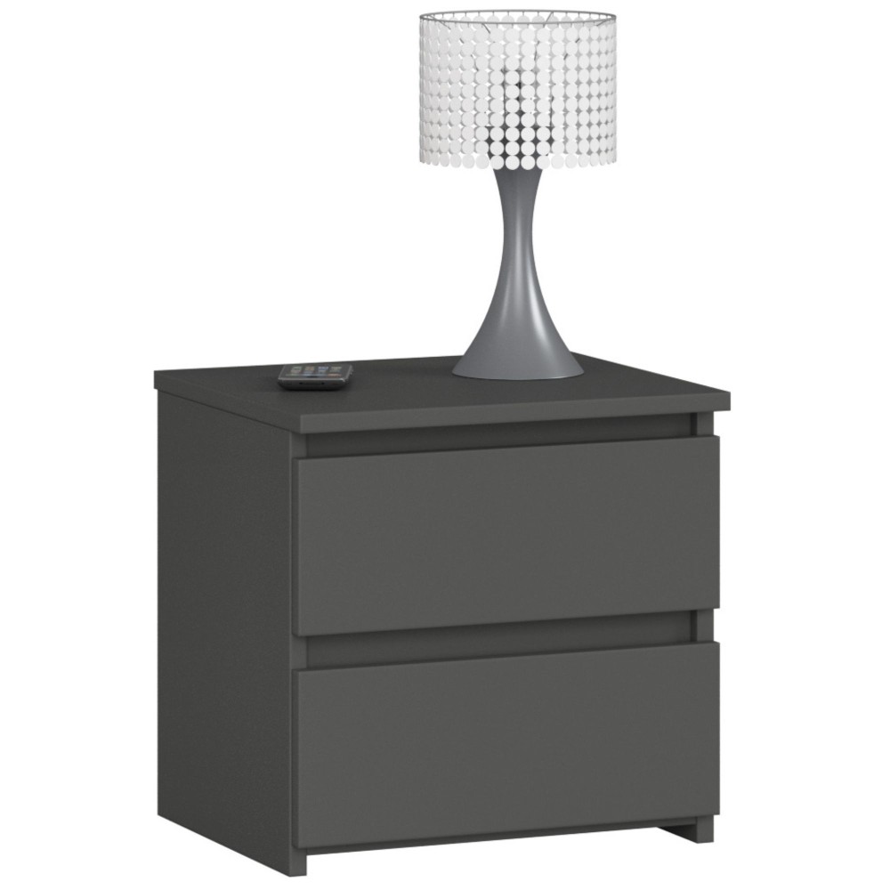 Table de chevet Bois MDF SINA 40x35x40 cm 2 tiroirs 30X30 cm 