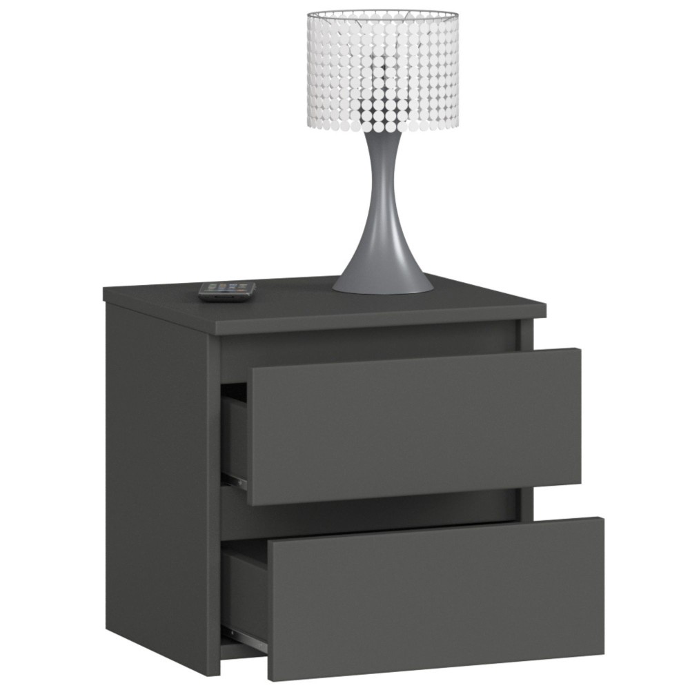 Table de chevet Bois MDF SINA 40x35x40 cm 2 tiroirs 30X30 cm 