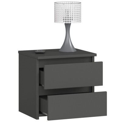 Table de chevet Bois MDF SINA 40x35x40 cm 2 tiroirs 30X30 cm 