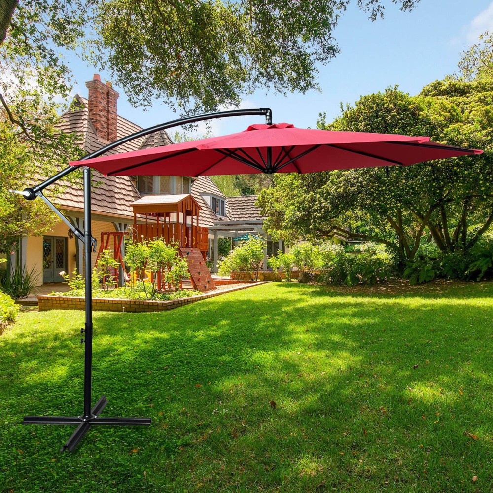 Parasol de jardin rouge 3x3m
