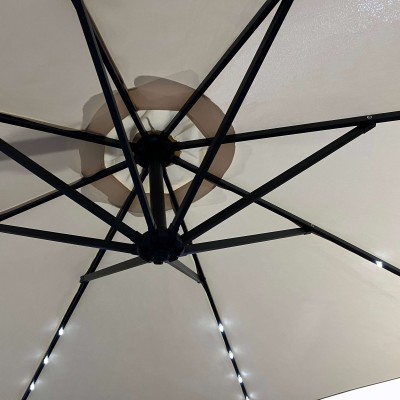 Parasol de Jardin avec éclairage led  Beige 300X300X245 Cm