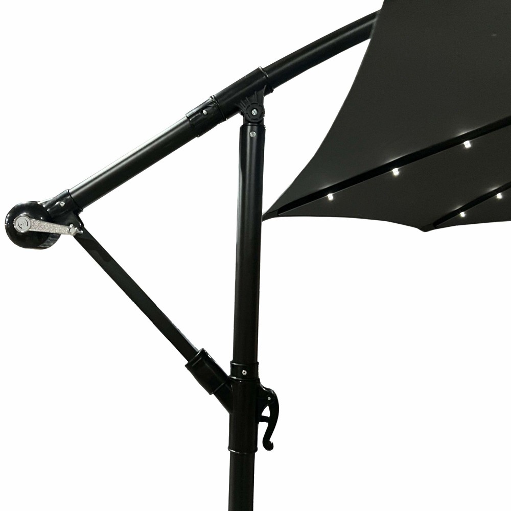 Parasol de Jardin avec éclairage led  gris foncé 300X300X245 Cm
