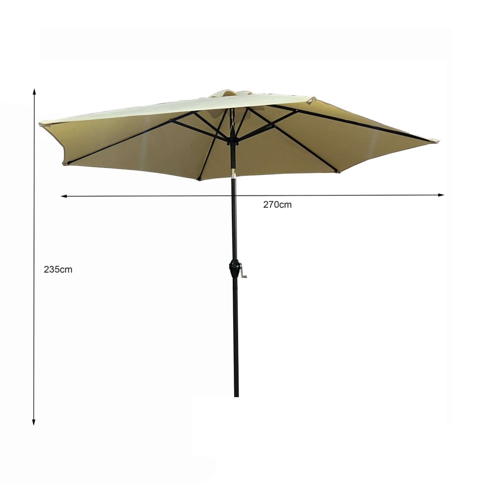 Parasol de Jardin avec Inclinaison beige 270 X 270 X 235 Cm