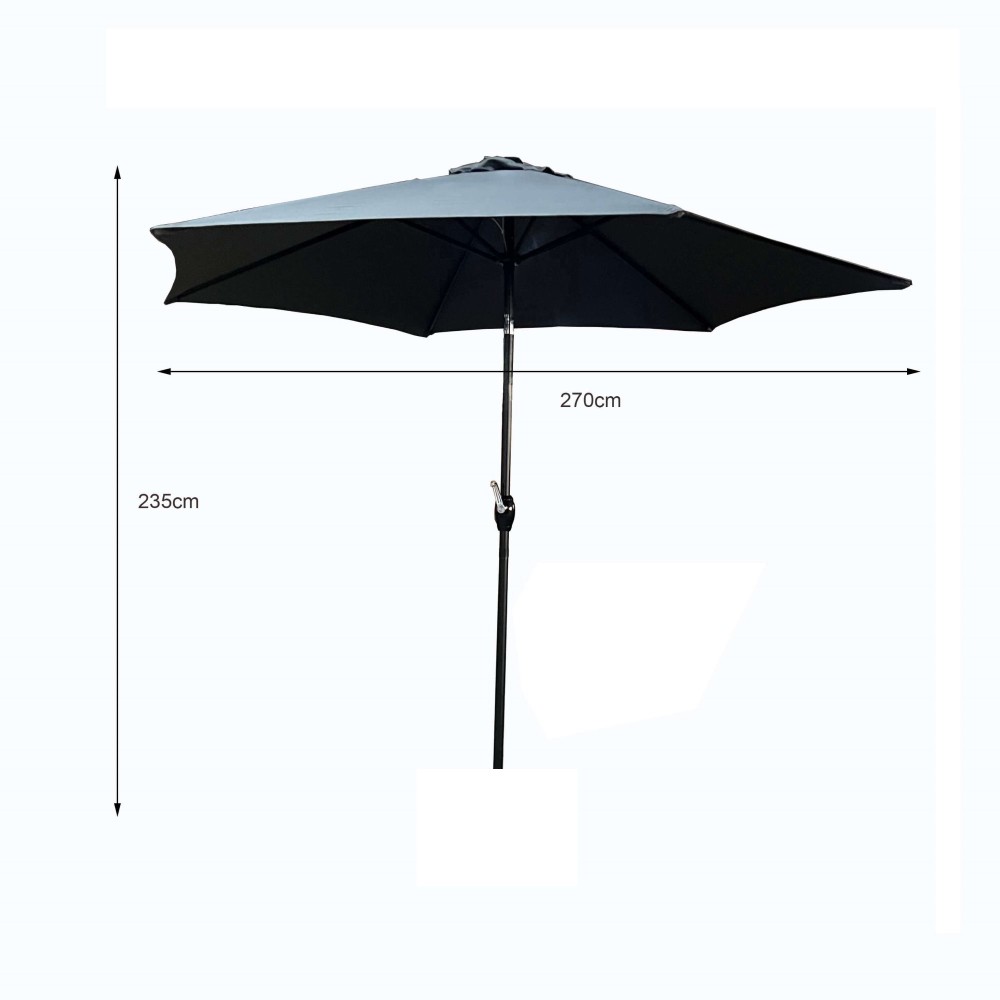 Parasol de Jardin avec Inclinaison gris 270 X 270 X 235 Cm