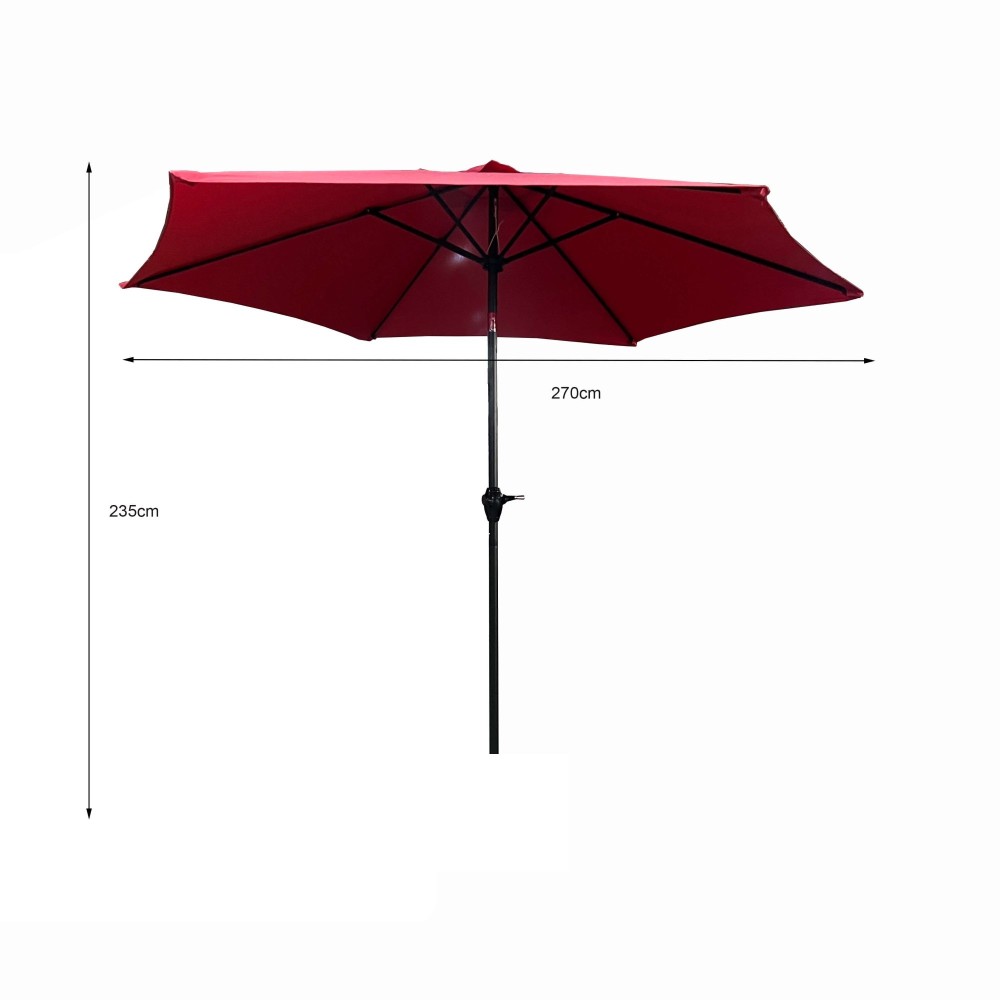Parasol de Jardin avec Inclinaison rouge 270 X 270 X 235 Cm