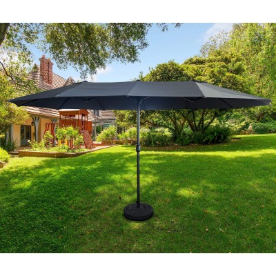 Parasol double de Jardin 460 X 270 X 245 Cm gris foncé