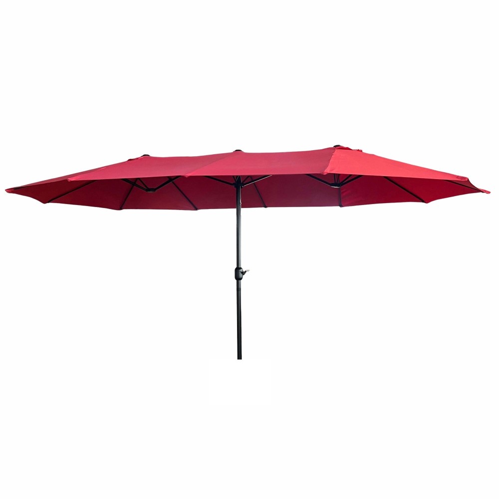 Parasol double de Jardin 460 X 270 X 245 Cm gris rouge Parasol double de Jardin 460 X 270 X 245 Cm gris rouge
