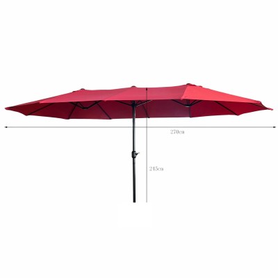 Parasol double de Jardin 460 X 270 X 245 Cm gris rouge