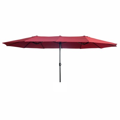 Parasol double de Jardin 460 X 270 X 245 Cm gris rouge