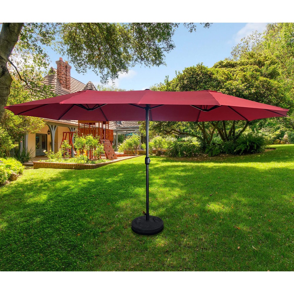 Parasol double de Jardin 460 X 270 X 245 Cm gris rouge