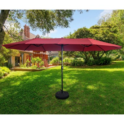 Parasol double de Jardin 460 X 270 X 245 Cm gris rouge