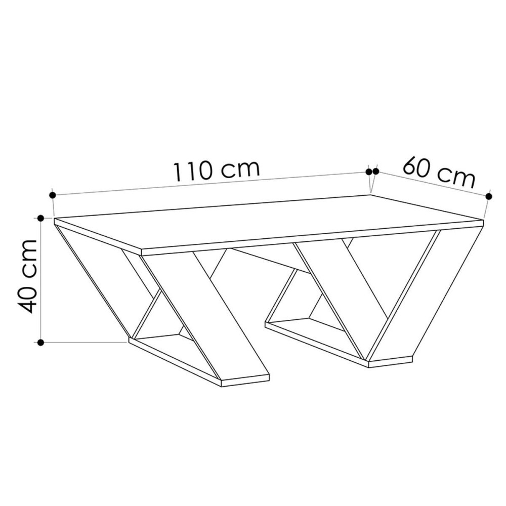 Table basse Bois ORINI blanche 110x60x40 cm