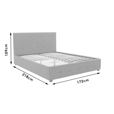 Lit double Roi simili cuir avec rangement noir mat 160x200 cm