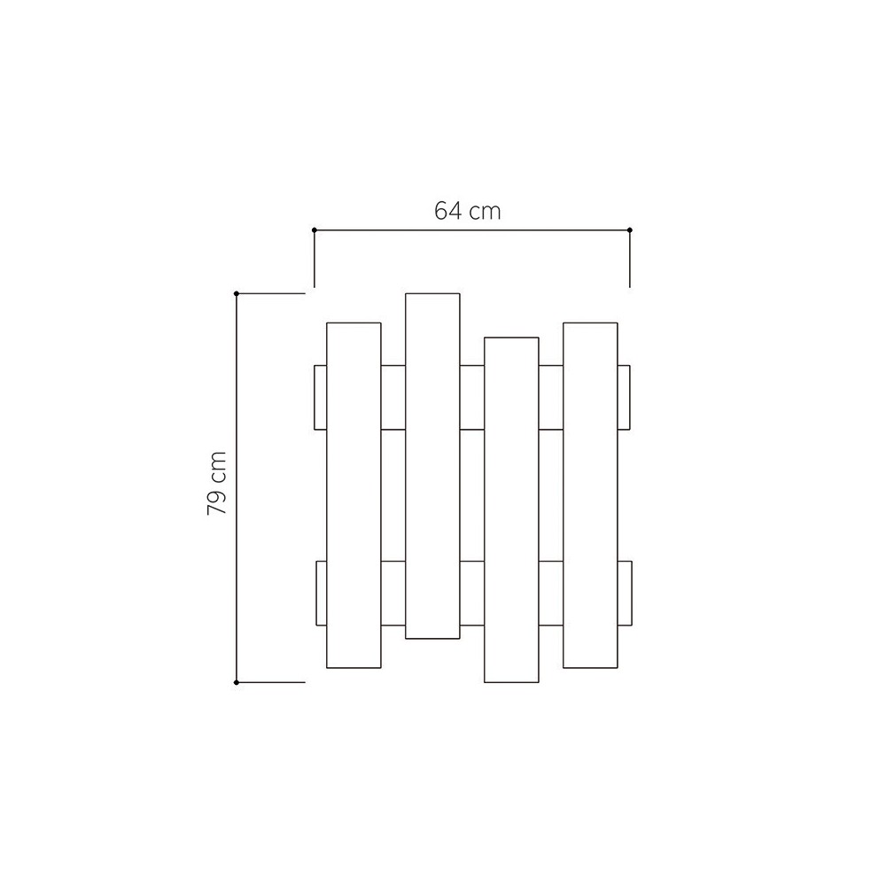 Porte manteau mural Bois naturelle 8 crochets 64x4x79cm