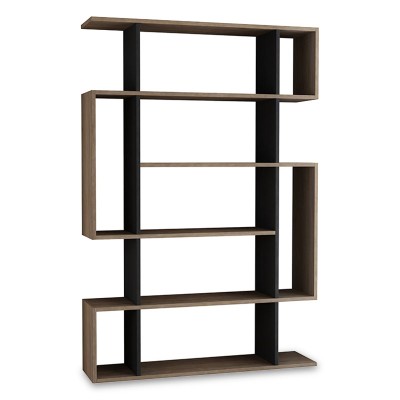 Bibliothèque design anthracite-bois 108,5x25,5x161 cm