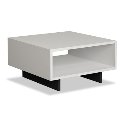 Table basse Hola Blanche pied anthracite 60x60x32 cm