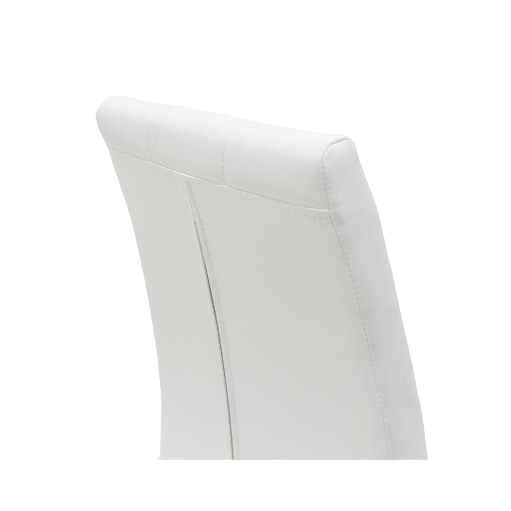 Chaise MIRA métal chromé simili cuir blanc