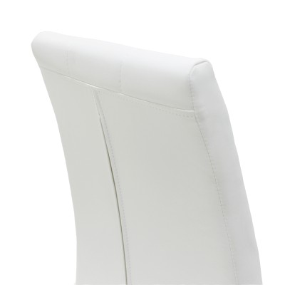 Chaise MIRA métal chromé simili cuir blanc