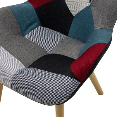 Fauteuil patchwork design rétro multicolore