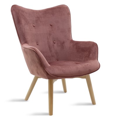 Fauteuil JUANA velours Rose