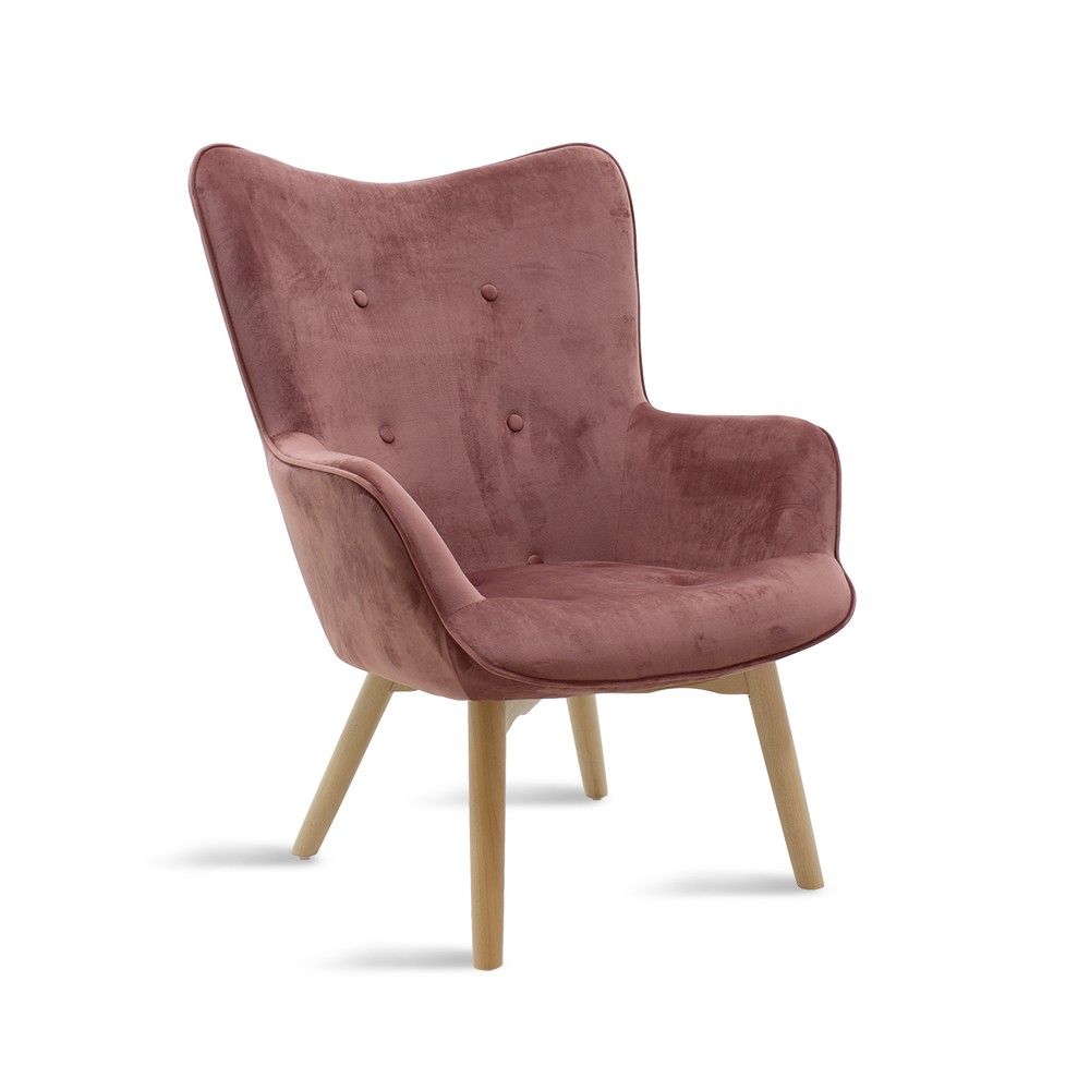 Fauteuil JUANA velours Rose