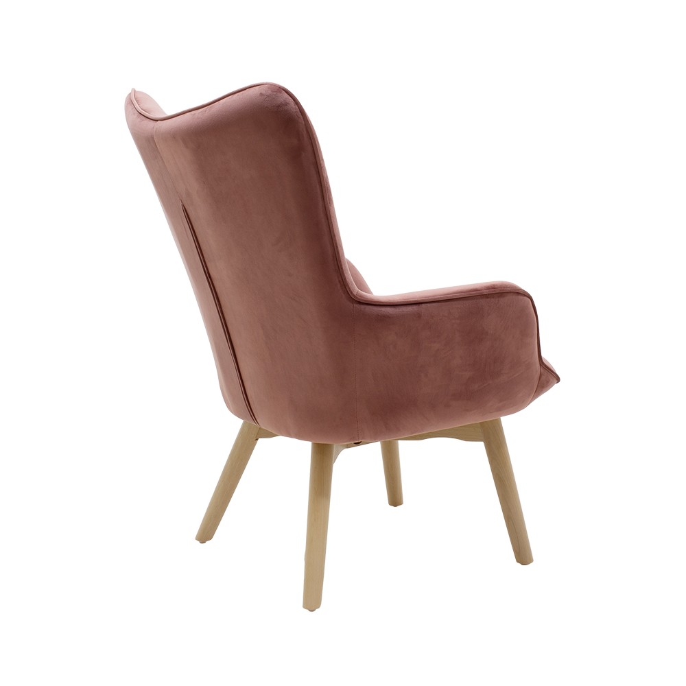 Fauteuil JUANA velours Rose